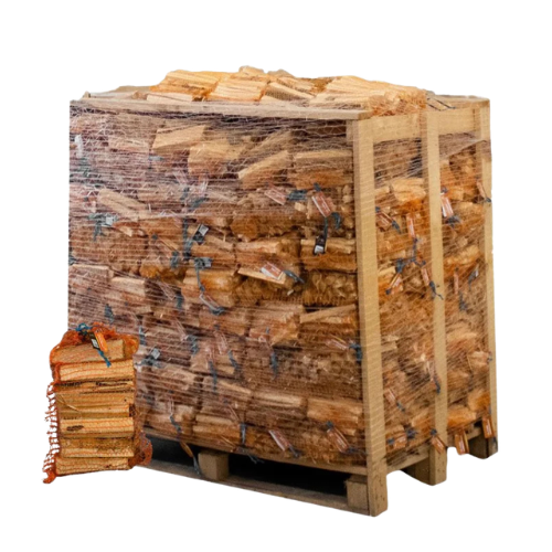 Giant Flames Anfeuerholz FSC 100% 96 Netzbeutel x 12,5L (1200L Palette ca. 240kg)