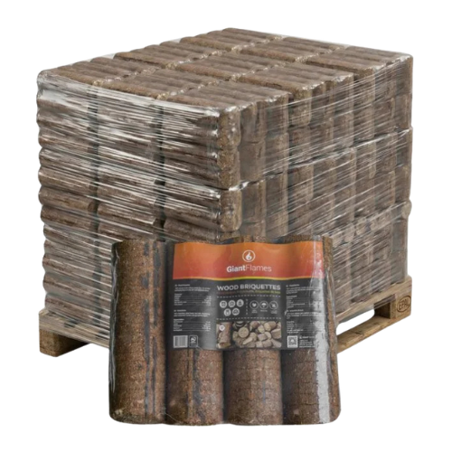 Giant Flames Holzbriketts PEFC 100% 190 Pakete x 4,8 kg (912 kg Palette)