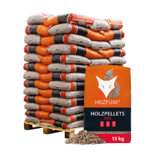 Heizfuxx Rote Hartholzpellets FSC 65 Säcke x 15 kg (975 kg Palette)