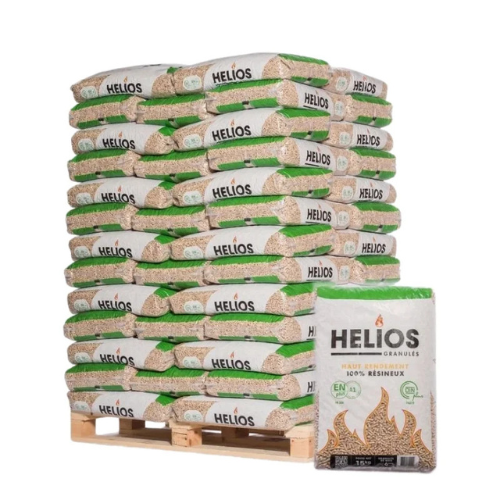 HELIOS Premium Nadelholzpellets 6 mm 65 Säcke x 15 kg (975 kg Palette)
